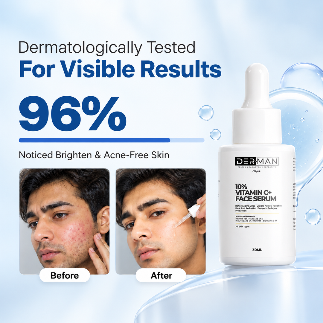 DER-MAN 10% Vitamin C+ Skin Brightening Serum | Ferulic Acid | 30 ml