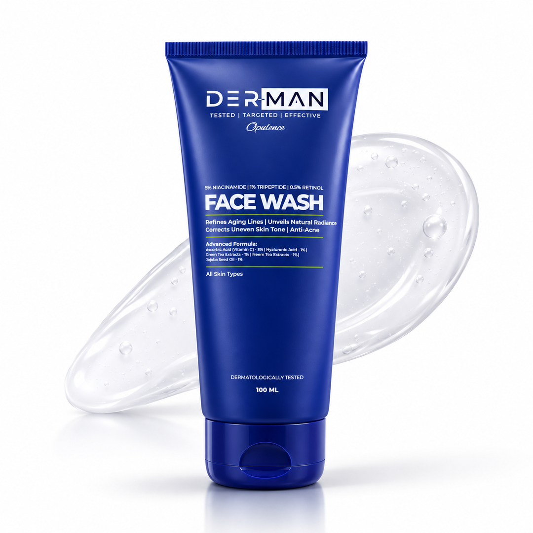 DER-MAN 4 in 1 Multi Active Facewash | Niacinamide Tri-peptide Retinol Vitamin C | Anti-Acne | Radiance | 100 ml