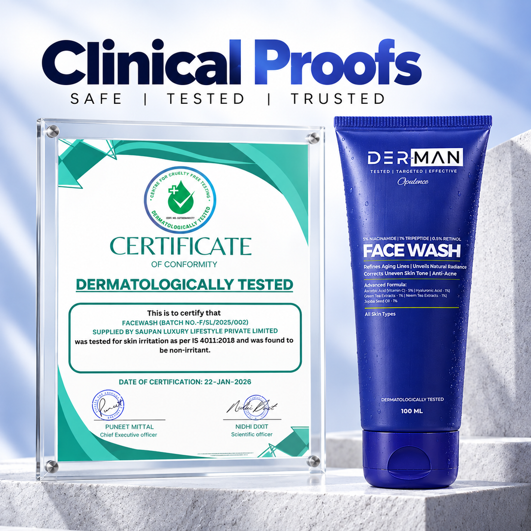 DER-MAN Morning Armour Kit | 100 ml Multi Active Face Wash | 50 ml SPF 50 PA ++++ Liquid Sunscreen Moisturizer