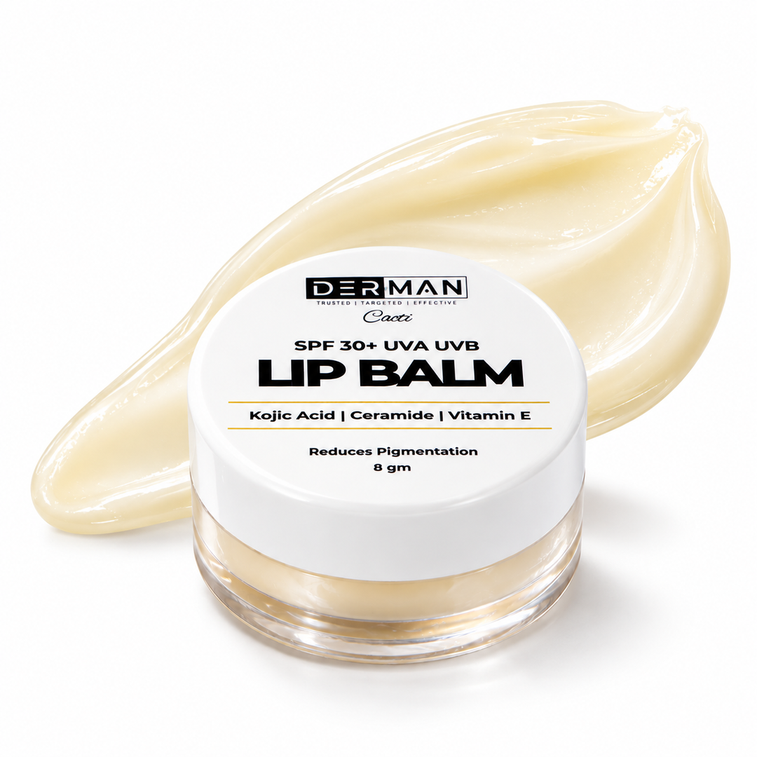 DER-MAN SPF 30+ UVA UVB Kojic Acid Lip Balm | Sun Protection | Dark & Pigmented Lips |8g