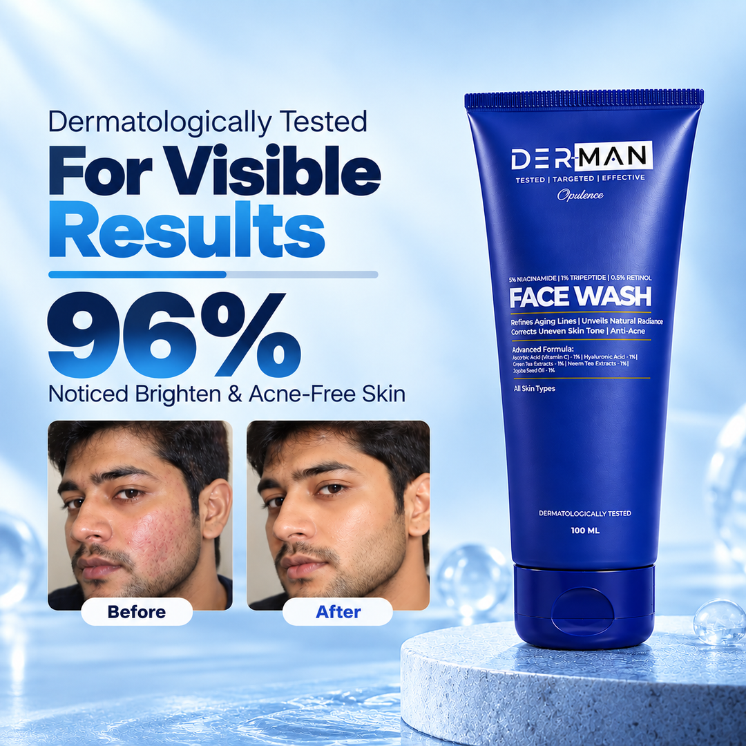 DER-MAN 4 in 1 Multi Active Facewash | Niacinamide Tri-peptide Retinol Vitamin C | Anti-Acne | Radiance | 100 ml