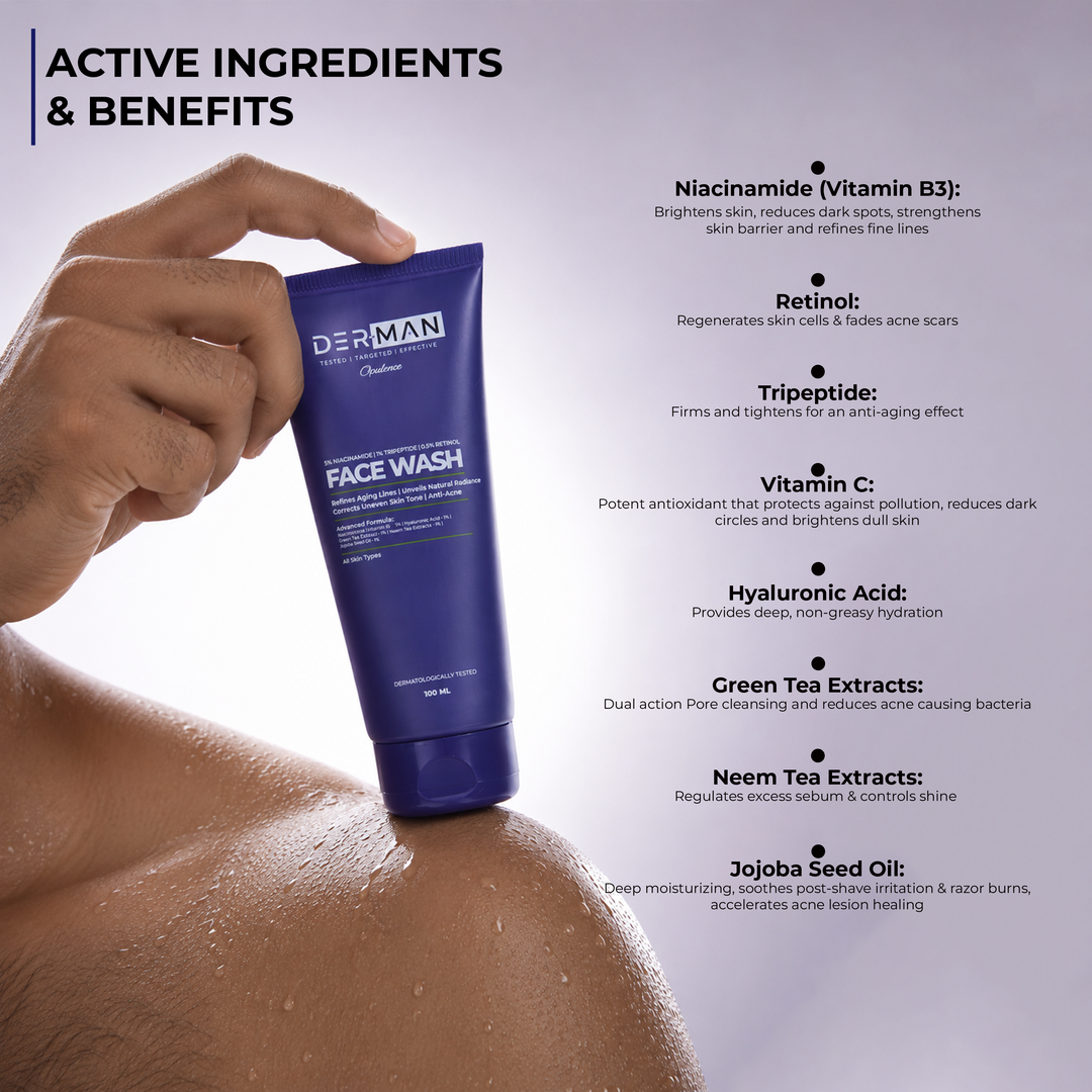 DERMAN Morning Armour Kit | 100 ml Multi Active Face Wash | 50 ml SPF 50 PA ++++ Liquid Sunscreen Moisturizer