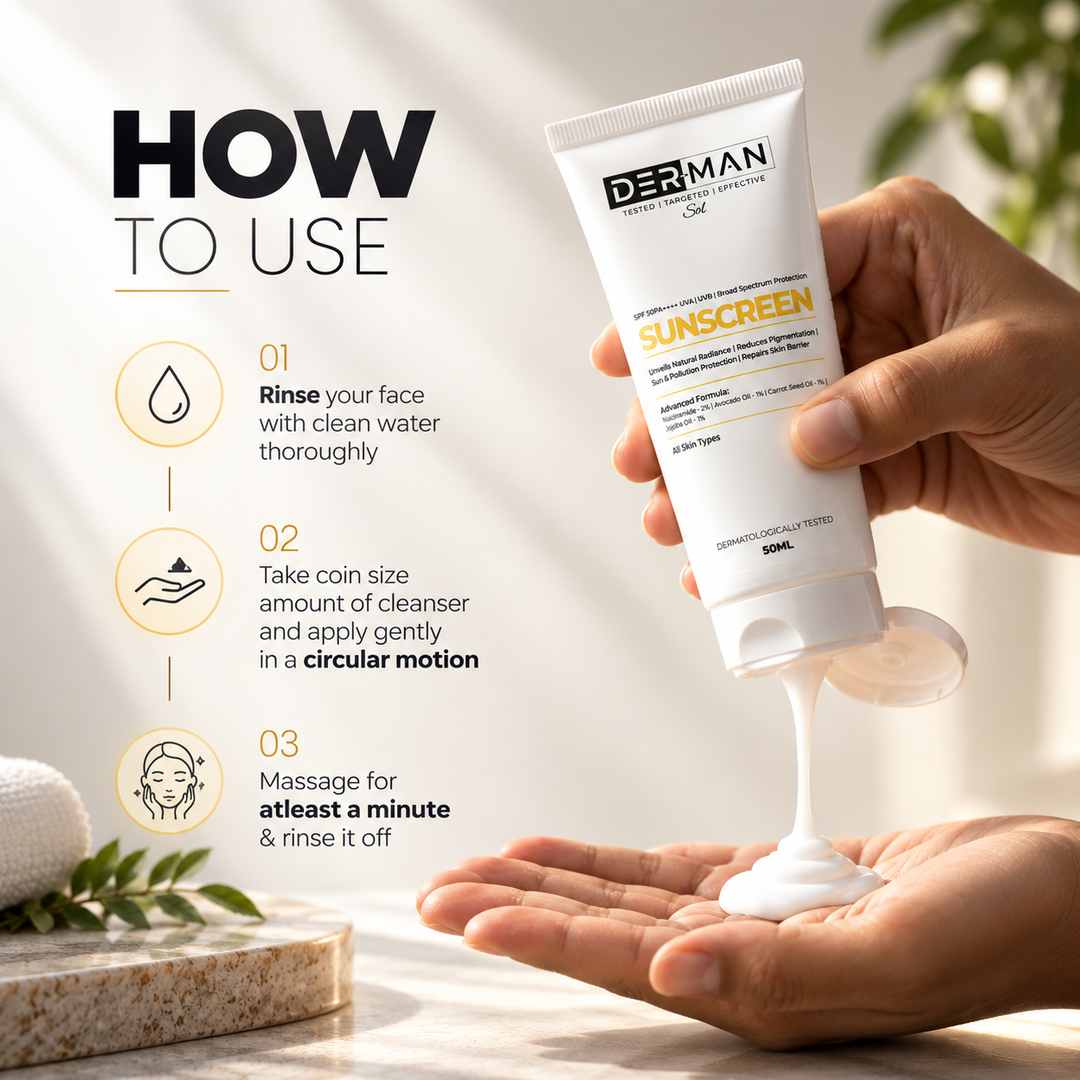 DER-MAN Liquid Sunscreen Moisturizer SPF 50 PA++++ | 50 ml