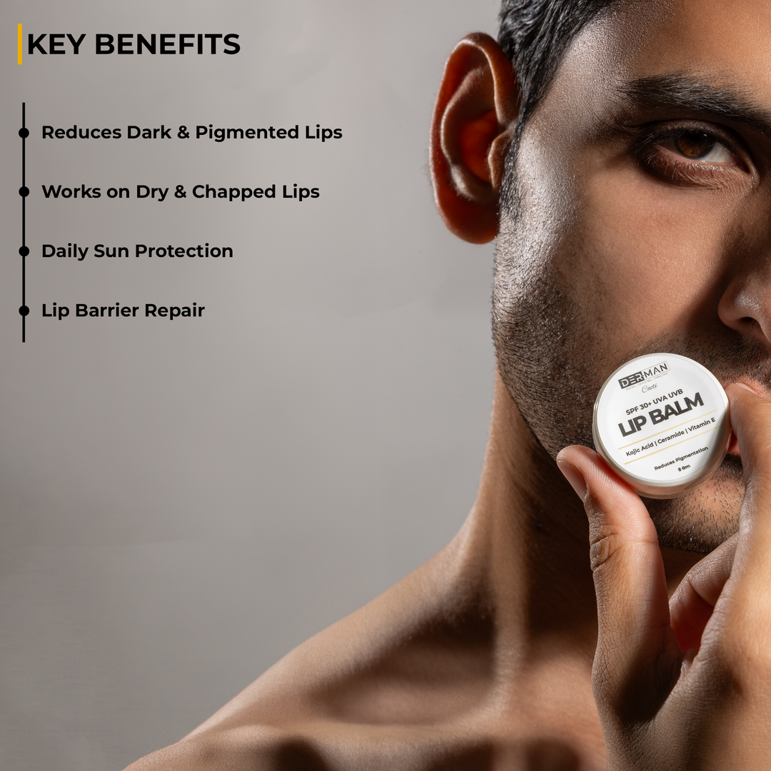 DERMAN Signature Skincare Shield | 100 ml Multi Active Face Wash | 50 ml SPF 50 PA ++++ Liquid Sunscreen Moisturizer | 30 ml Vitamin C+ Serum | 8g SPF 30+ Kojic Acid Lip Balm