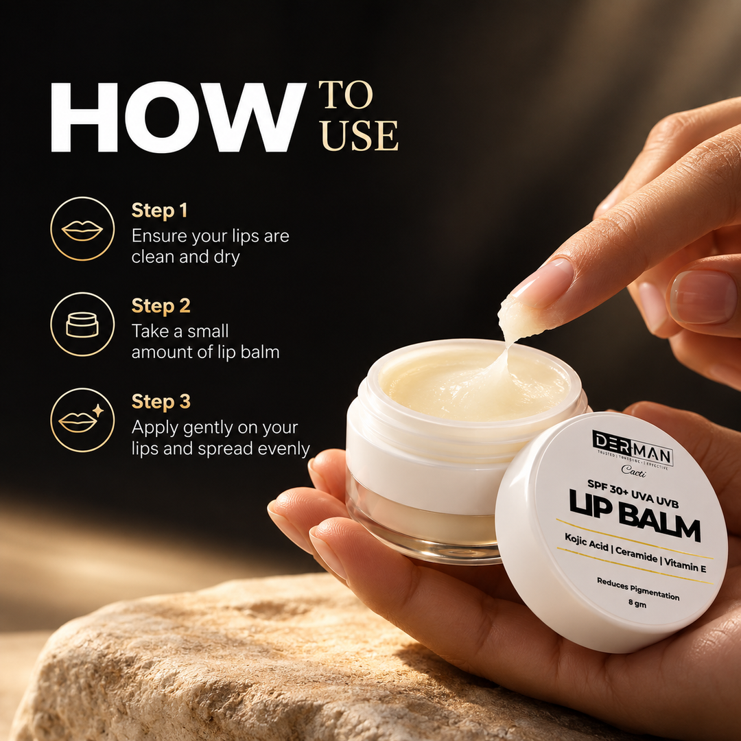 DER-MAN SPF 30+ UVA UVB Kojic Acid Lip Balm | Sun Protection | Dark & Pigmented Lips |8g