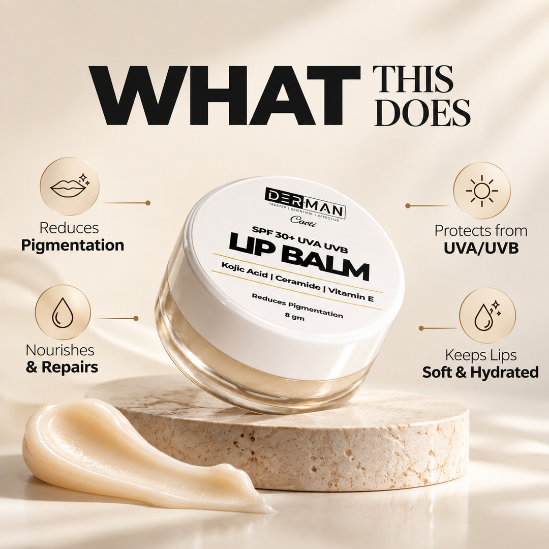 DER-MAN Signature Skincare Shield | 100 ml Multi Active Face Wash | 50 ml SPF 50 PA ++++ Liquid Sunscreen Moisturizer | 30 ml Vitamin C+ Serum | 8g SPF 30+ Kojic Acid Lip Balm