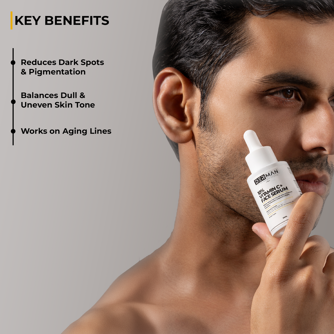 DERMAN Radiance & Shield Duo | 50 ml SPF 50 PA++++ Liquid Sunscreen Moisturizer & 30 ml Vitamin C 10+ Serum